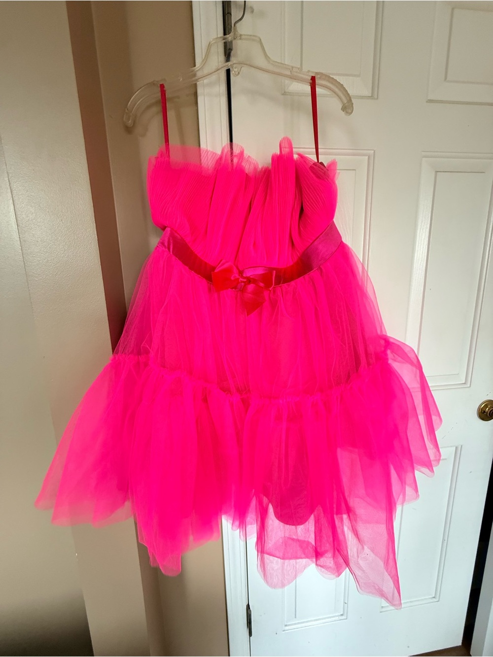 Neon Hot Pink Tulle Party Dress